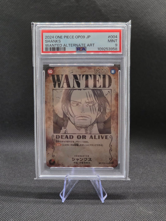 PSA 9 Shanks OP09-004 Wanted Emperors in the New World Japanese