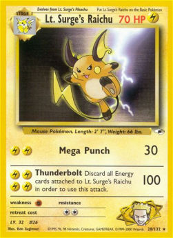 Lt. Surge's Raichu - Gym Heroes (Rare) [GH-28]