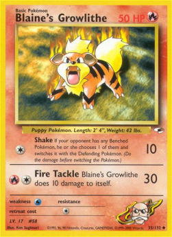 Blaine's Growlithe - Gym Heroes (Uncommon) [GH-35]