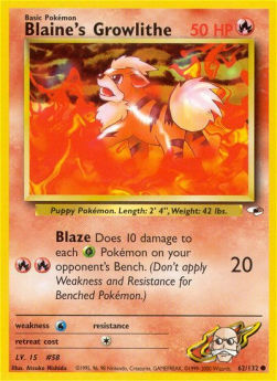 Blaine's Growlithe - Gym Heroes (Common) [GH-62]
