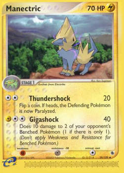 Manectric (Thundershock) - EX Ruby & Sapphire (Uncommon) [RS-39]