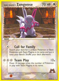 Team Magma's Zangoose - EX Team Magma vs Team Aqua (Rare) [MA-23]