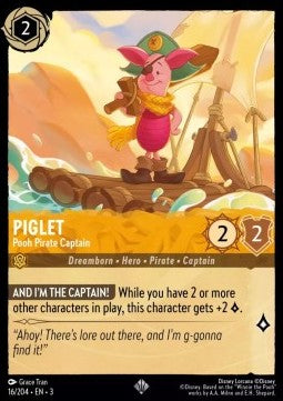 Piglet - Pooh Pirate Captain - Into the Inklands (Super Rare) [3INK-16]