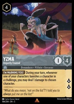 Yzma - Unjustly Treated - Shimmering Skies (Rare) [5SSK-184]