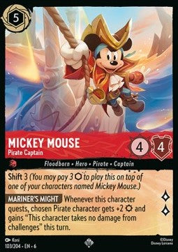 Mickey Mouse - Pirate Captain - Azurite Sea (Super Rare) [6AZS-103]