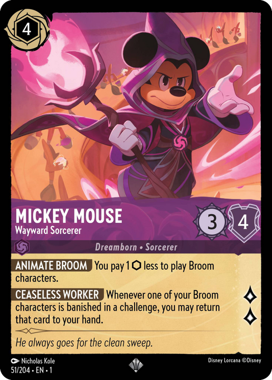 1TFC-51 Mickey Mouse - Wayward Sorcerer SR