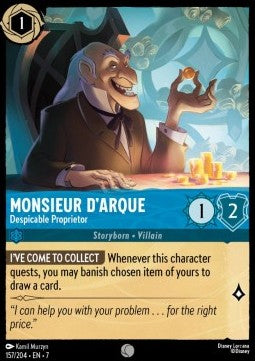 Monsieur D'Arque - Despicable Proprietor - Archazia's Island (Common) [7ARI-157]