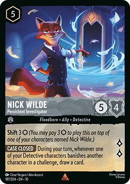 Nick Wilde - Persistent Investigator (V.1) - Whispers in the Well (Rare) [10WHI-187]